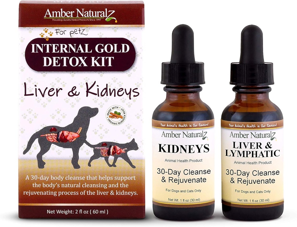 AMBER NATURALZ Intern guld Detox Kit til hunde, katte, fugle, kaniner, og Guinea Svin