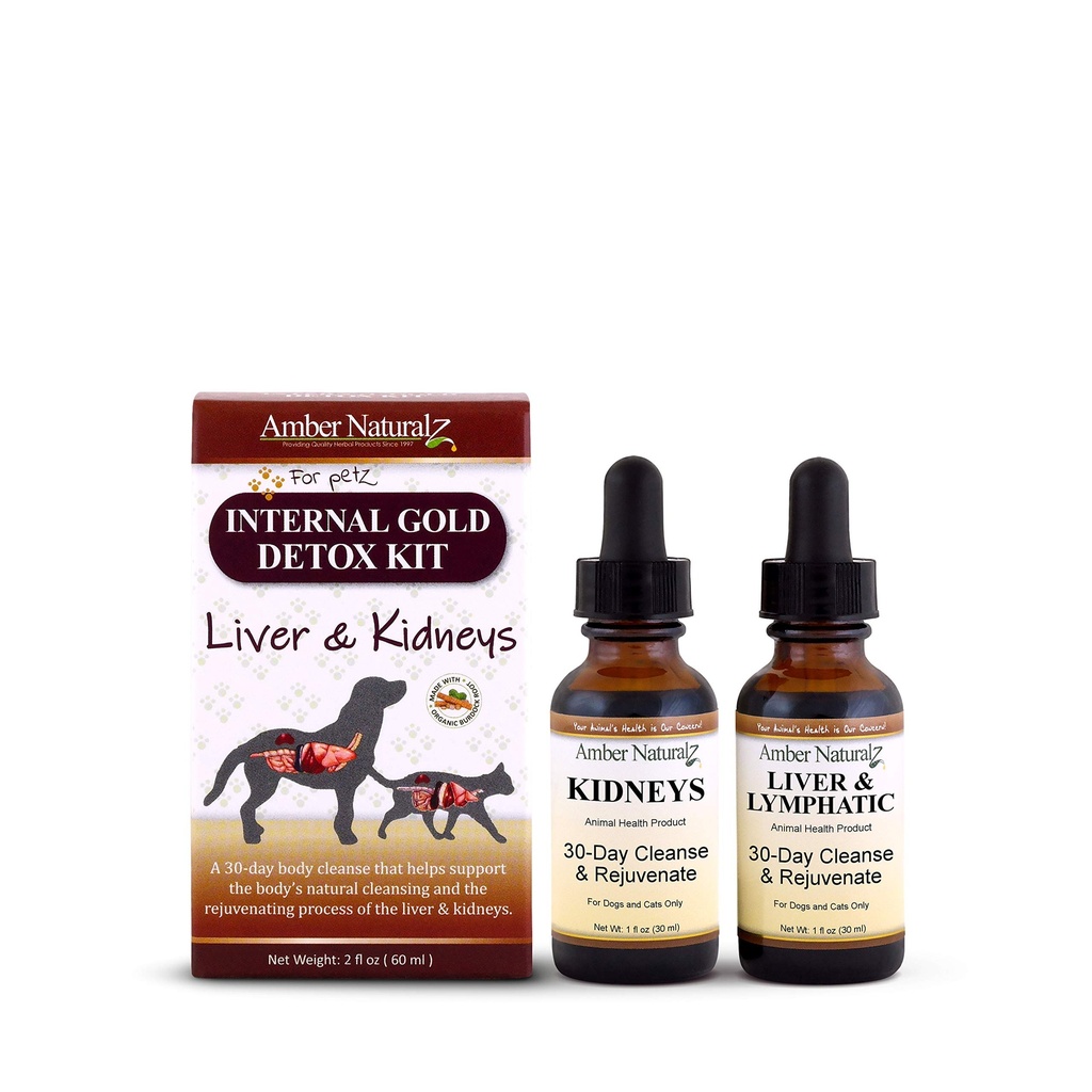 AMBER NATURALZ Intern guld Detox Kit til hunde, katte, fugle, kaniner, og Guinea Svin