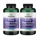 Swanson Triple Magnesium Complex - Mineral Supplement - Natural Support - Med Citrate, Oxide & Aspartat - (300 kapsler, 400mg hver, 2 pakke)