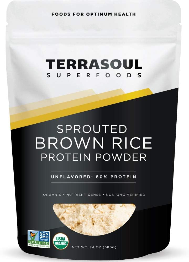 Terrasoul Superfoods Organic Sprunted Brown Rice Protein Powder, 1,5 pund