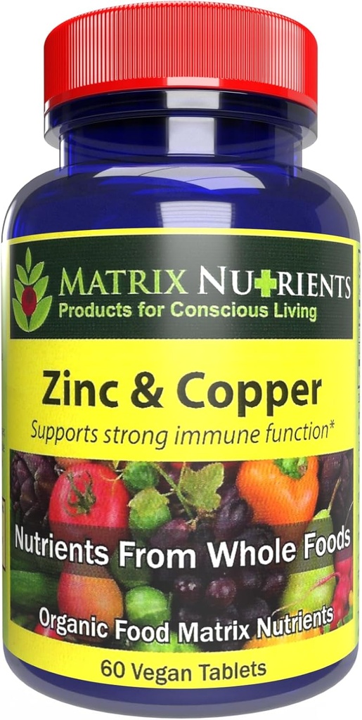 ZINC & kobber - LAB testet for højeste renhed! Hurtig Absorption, 100% økologiske naturlige ingredienser - Massive immunforsvar - reparation hjerte & krop! - Vegan tabletter (60ct)