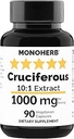MONOHERB Crucifereekstrakt 1000 mg - 90 Vegetariske kapsler