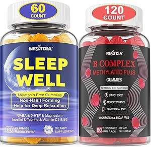 Melatonin fri naturlig søvn gummier for voksne + vitamin B Complex gummier for kvinder