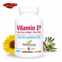 NY ROOTS HERBAL Vitamin E 400 IE Kapsler: 124; Organic Antioxidant Supplement: 124; Alle 8 typer E-vitamin til hjerne & Vision Support: 124; 4 tocopheroler & 4 Tocotrienoler til kvinder & mænd (120 Softgels)