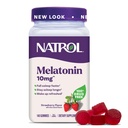 Natrol Melatonin Gummies, Sovestøtte til voksne, Melatonin 10 mg, 140 Strawberry- Smagen, Op til 70 dage