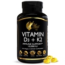 Cocó March N.M.D vitamin D3 + K2 10.000 IE - høj potens supplement for kvinder & mænd, immunforsvar, ben & fælles sundhed - Gluten- fri, non-GMO, 4 måneders forsyning, 250 mcg D3, 180 mcg vitamin K2