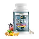 GreeNatr immunsupporttillæg med vitamin C, D3, Zink 50mg, Quercetin, Echinacea purpurea, Sambucus Elderberry og ingefær til komplet immunforsvar - 60 kapsler (1 flaske)