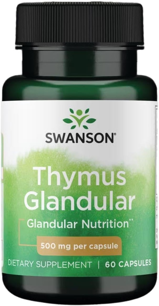 Swanson Raw Thymus Glandular 500 Milligram 60 Kapsler