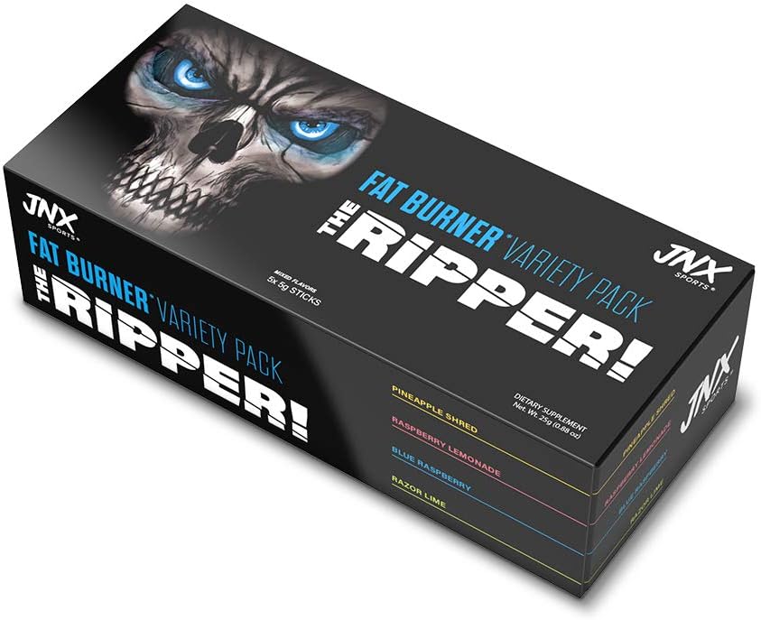 JNX SPORTS The Ripper! Fat Burner - Sample Variety Pack 5 x 8g sticks Shawn 124; Super Thermogenesis, Appetite Control & ekstrem energi til mænd og kvinder