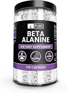 Pure Original Ingredienser Beta Alanine, (730 kapsler) Altid Pure, Ingen tilsætningsstoffer eller Fillers, Lab Verified