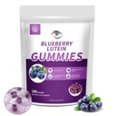 Blueberry Lutein Eye Vitamin Gummies med 180 Greve - 3 måneders levering, Vegansk Eye Health Supplement for børn og voksne, Lutein Gummies for Vision Clarity og Blue Light Support