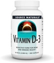 Source Naturals Vitamin D-3, Bioactive Form for Bone & immunforsvar *, 2000 IE - 200 kapsler