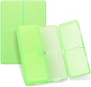 FEST Daily Pill Organizer, 7 kompartmenter Portable Pill Case Travel Pill Organizer, [Folding Design] Pill Box for Purse Pocket til at holde vitaminer, torsk leverolie, kosttilskud og medicing- Clear Green