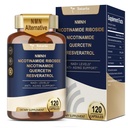 Totaria NMNH (Dihydronicotinamid Mononucleotid), NMN Alternativ tillæg w / Niacinamid (vitamin B3), Quercetin, Trans- Resveratrol, Support NAD +, Skin Cell Health *, Anti- Aging & Energy, 120 Caps