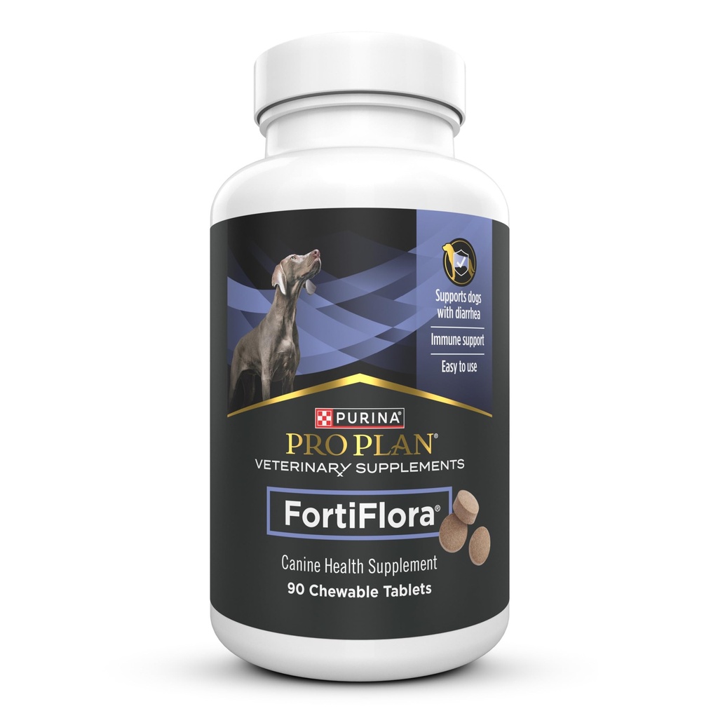 Purina Pro Plan Veterinary Supplements FortiFlora Probiotika til hunde tyggetabletter til fordøjelig Gut sundhed og diarré - 90 ct. Canister