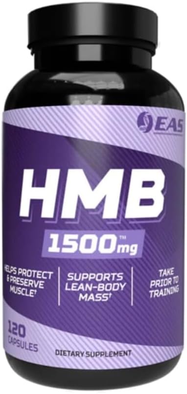EAS HMB 1500mg • 124; Kvalitetsbeta- Hydroxy beta- methylbutyrat • 124; Beskyt & Support Lean muskelmasse • 124; Forbedret inddrivelse & Muskelreparation • 124; 120 Kapsler