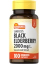 Sundance Sambucus Black Elderberry Capsules Note 124; 2000mg