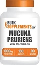 BulkSupplements.com Mucuna Pruriens Kapsler - Urtetilskud, Mucuna Pruriens Supplement, Velvet Beans - Vegan & Gluten Free, 2 Kapsler pr Servering (1000 mg), 180 Greve (pakke med 1)