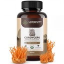 Organic Cordyceps Mushroom kapsler Supplement (120) - 124; Pure Fruiting Body 10: 1 High Strength Extract 124; 30% Beta- D Glucans - 124; 9,000mg Raw Ækvivalent Per Serving - 124; Energi, Stamina & Oxygen Support