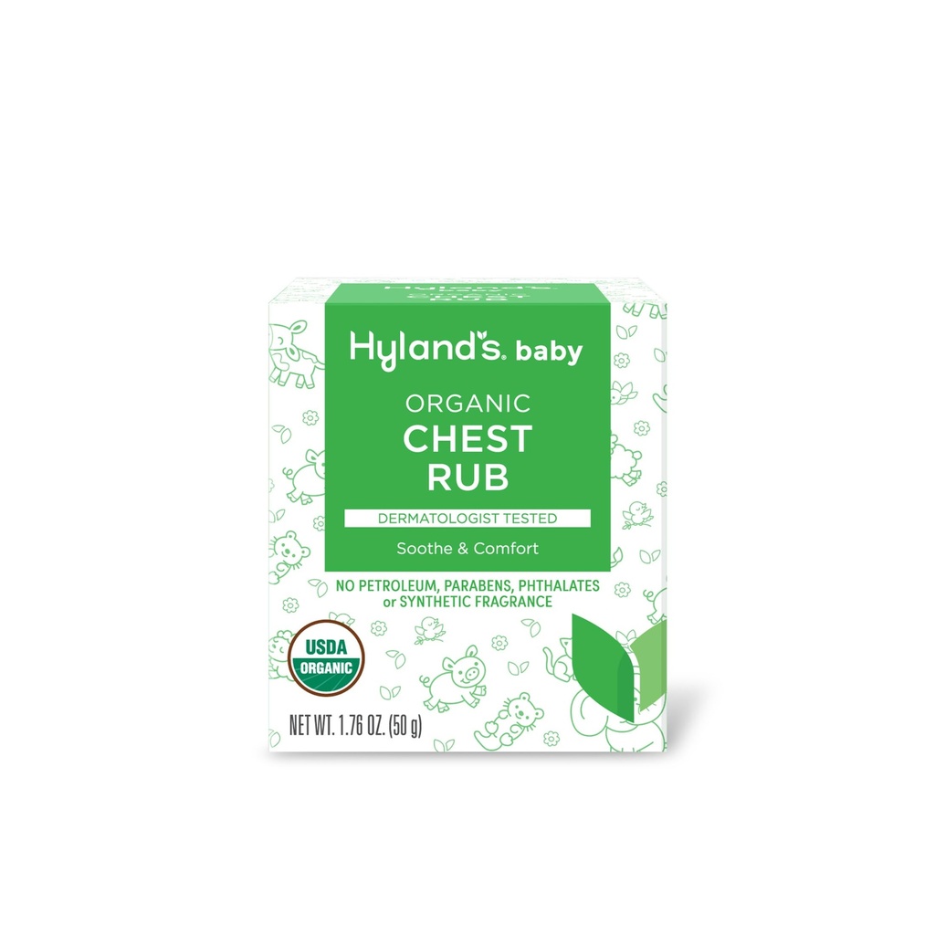 Hyland 's Baby Organic Chest Rub, Sothe og Comfort, med Organic Lavendel, pebermynte, og Kamille Flower Oil, Safe and Gentle, Dermatolog Testet, 1.76 Oz, Infant