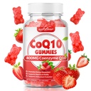 softbear CoQ10 Gummies 400mg Coenzym Q10 Supplement for voksne, High Absorption coq10 Plus Omega-3, Magnesium, vitamin B3 & zink til cellulær energi & antioxidant, Strawberry Flavor 60 Count