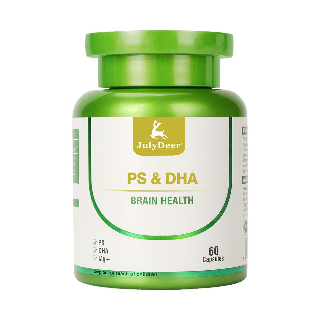 Magnesium L- threonat - 100mg, DHA- 100mg, Phosphatidylserine- 40mg, Magnesiumkompleks Kosttilskud til ældre børn Hjernesundhed og kognitiv støtte Forbedre hjernen - 60 kapsler