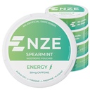 NZE Koffein Nootrope Pouches (Spearmint) - Energy Pouches med 50 mg Koffein, Alpha GPC, L-Tyrosine & L-Theanin med ingen sukker eller kunstige sødestoffer - 15 Pouches Per Can - 5 Pack
