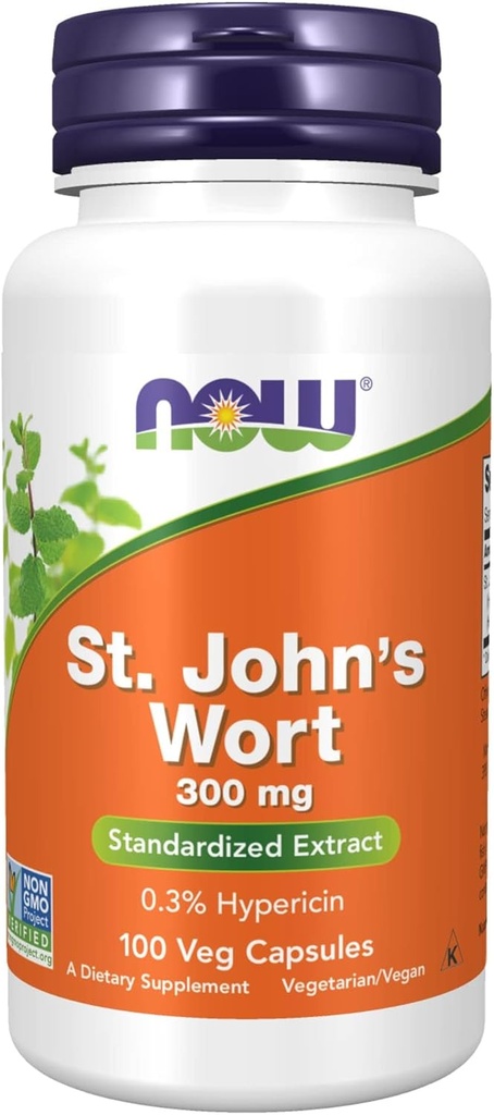 Now Foods Supplements, St. John 's Wort (Hypericum perforatum) 300 mg, Standardized Extract, 100 Veg Kapsler