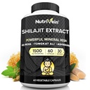 Nutrivein Premium Pure Himalayan Shilajit for mænd og kvinder - 1500 mg - 60 Capsules - Kraftfuld Resin Extract Blended with Irish Sea Moss, Tongkat Ali, & Ashwagandha - Vitality, Clarity, & Performance