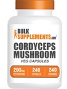 Bulkadditions.com Cordyceps Mushroom Capsules - Cordyceps Extract, from Cordyceps Sinensis - Gluten Free, 2000mg Ækvivalent Serving - 1 Capsule per Serving, 240 Veg Capsules (pakke med 1)