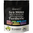 Optimal Prime Sea Moss og Black Seed Oil Gummies, Ashwagandha, Gurkemeje, Manuka Honey, ACV, Mælkebøtte, Black Pepper, Burdock, Bladerwrack, Vegan, 90 Gummies 45 Day Supply