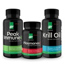 Daiwa Peak immun 4 - Natural Immunsystem Booster + Plasmanex 1 - blodcirkulation Supplement + Krill Oil - Omega 3 Krill Oil Kapsler