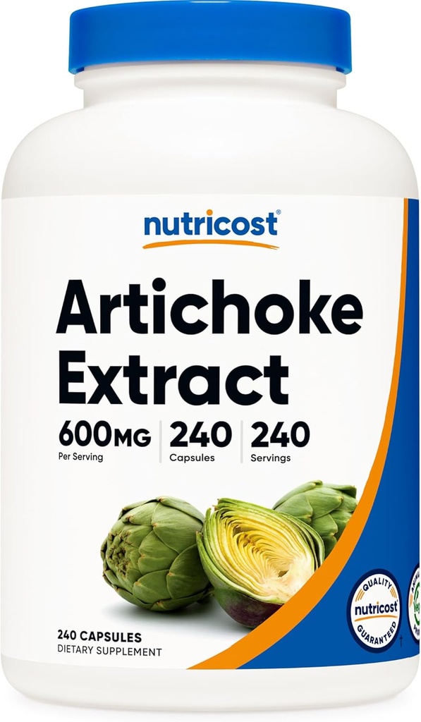 Nutricost Artichoke Extract 600mg, 240 Vegetariske Kapsler - Gluten Free, Non- GMO