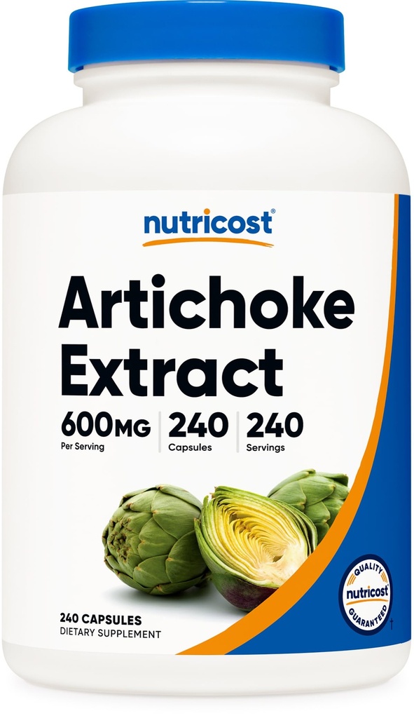 Nutricost Artichoke Extract 600mg, 240 Vegetariske Kapsler - Gluten Free, Non- GMO