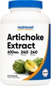 Nutricost Artichoke Extract 600mg, 240 Vegetariske Kapsler - Gluten Free, Non- GMO