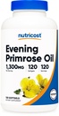 Nutricost Evening Primrose Oil 1,300mg, 120 Softgels - Cold Pressed, Non- GMO, Gluten Free, 120 Servere