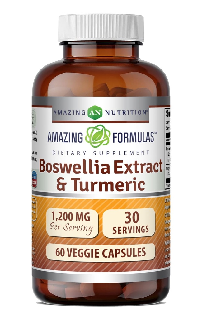 Amazing Formulas Boswellia Extract & gurkemeje Support 124; 1200 Mg Per Serving