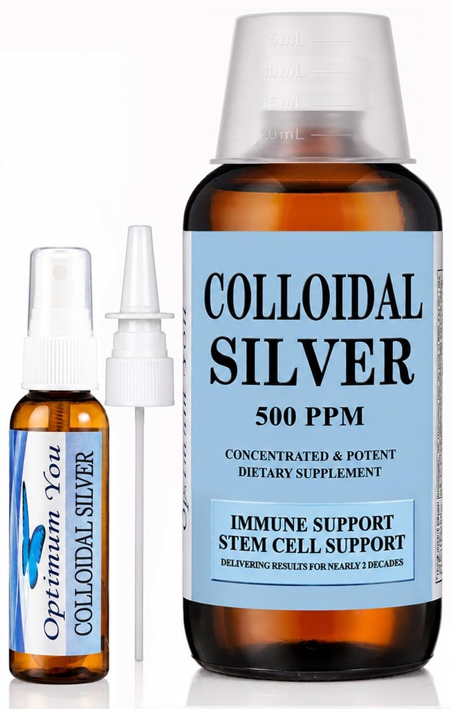 Kolloid sølv Væskeindhold 124; 500 ppm, ekstra styrke (32 oz) med Spray Flaske • 124; immunforsvar supplement • 124; Stem Cell Support • 124; Sårpleje & Superior Healing