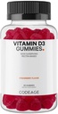 Kodeage D3 Gummy Vitamin, D3 5000 IE Gummies Cholecalciferol 125 mcg - 2 - Måned Supply - Soft Pectin- Based, Animal Gelatin- Free Vitamin Gummy, Strawberry, Gluten- Free - 60 Gummies
