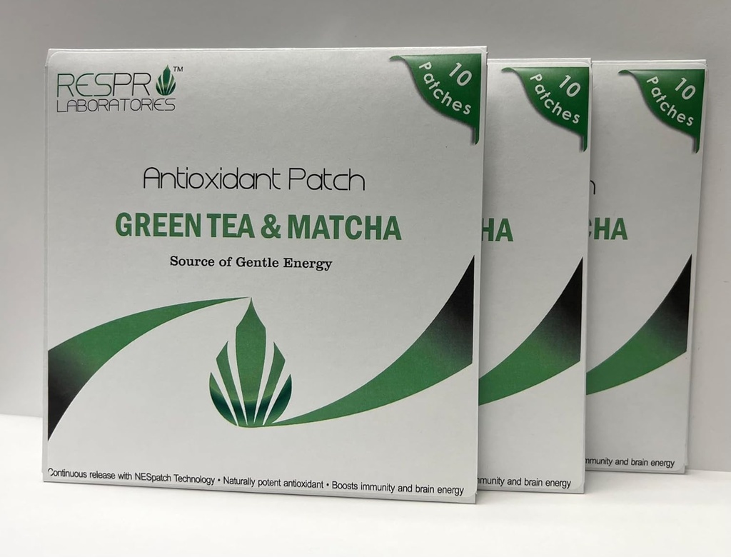 Respro Labs Natural Antioxidant Patch med grøn te (EGCG) & Matcha, Kontinuerlig udgivelse - 10 Patches