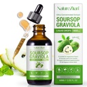 Soursop Graviola Liquid Drops - Soursop Bitters Liquid - Soursop Leaves Extract - Natural Antioxidant - Cell Support & Regeneration - Immunboost - Slap af - Lever og søvn (1)