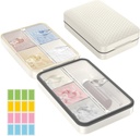 Restree Weekly Pill Organizer, Magnetisk Fugt Bevis Pill Case, Stor Kapacitet rejse Pill Box med Indre Clear Lid for Vitaminer, Kosttilskud, og Daglige Medicin 8 Segment (hvid)