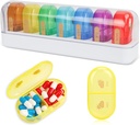 FEST Travel Pill Organizer, 14 Compartments Daily Pill Organizer Transportable Pill Case Aftagelig Daily Pill Box for Purse Pocket at holde vitaminer, Torve leverolie, Kosttilskud og medication- White