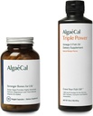 AlgaeCal Bundle - Plant Based Calcium Supplement with Vitamin D3 for Bone Health & Strength & Triple Power Omega-3 Fish Oil Natural Liquid Emulsion with EPA & DHA, Curcumin, Astaxanthin