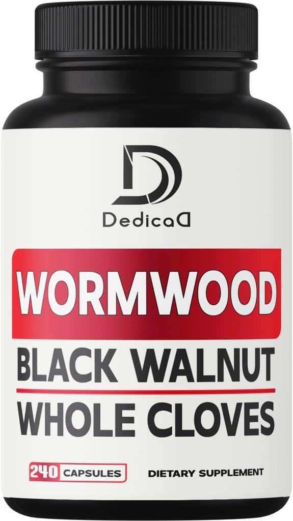 Sweet Wormwood Capsules 1500mg with Black Walnut & Cloves - 240 Vegan Capsules - Artemisia Annua Supplement for Immunitet