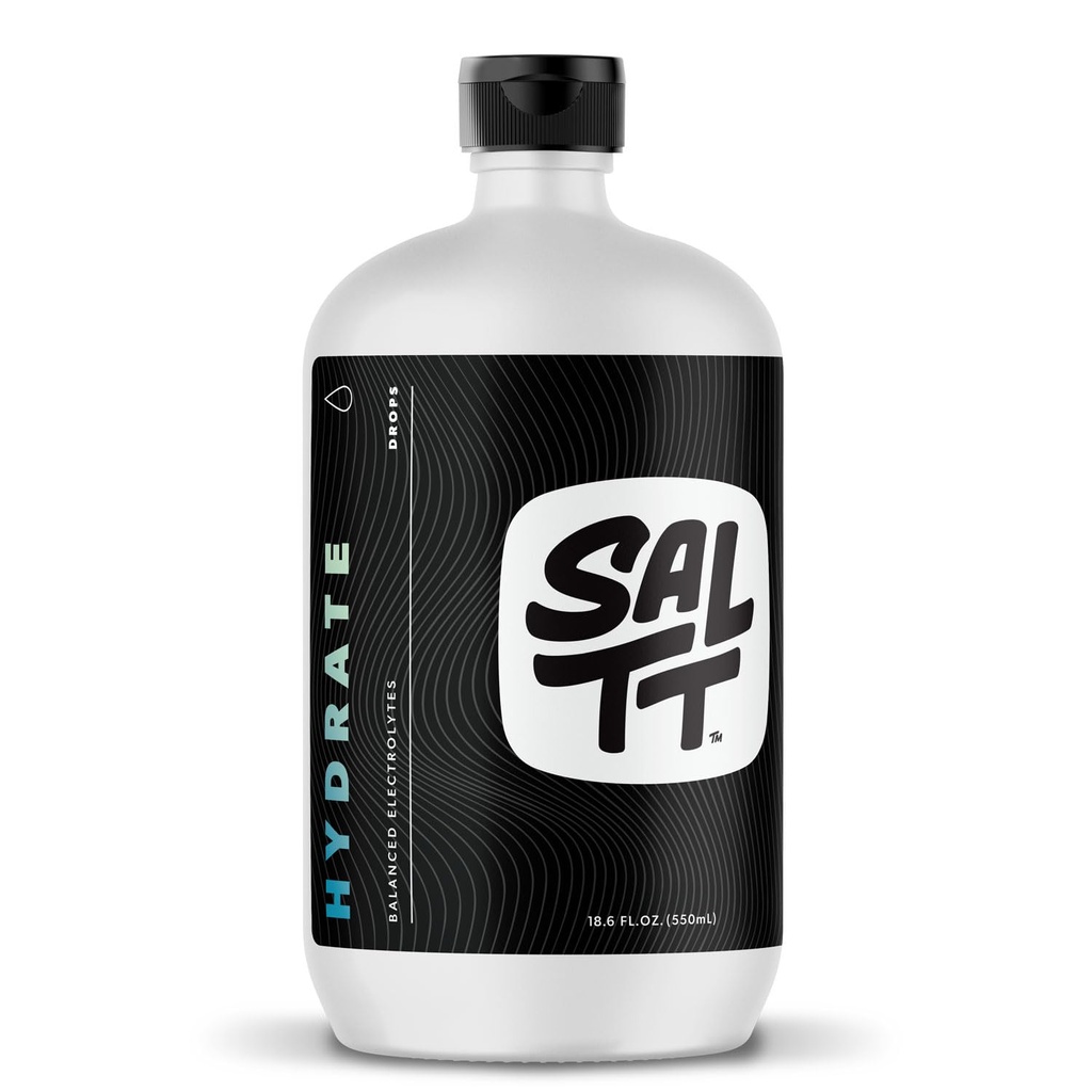 SALTT Hydrate Electrolyte Drops - Keto Diets - Intermittent Fasting - immunforsvar - Gluten & Sugar Free - Paleo - Natrium, Magnesium, Kalium & Trace Minerals - Unflavored - 18,6 fl oz