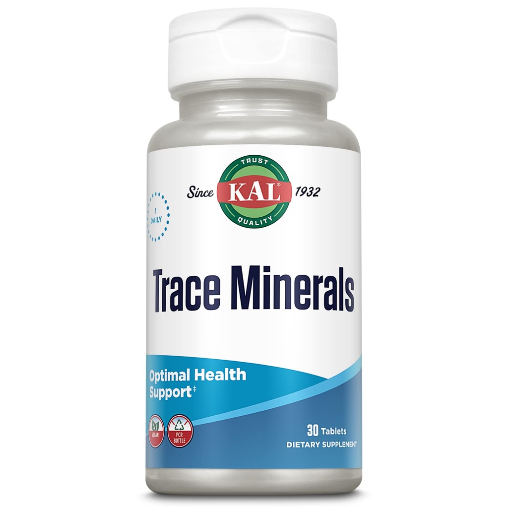 Kal Trace Minerals Actisorb Tablets, 30 Greve