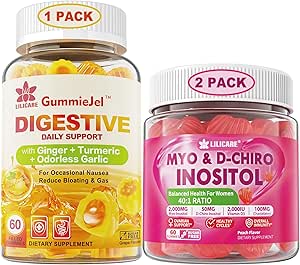 Bundle: Ingefær Chews Supplement Gummies & Inositol Gummies Ideal 40: 1 Ratio Myo & D-Chiro Inositol