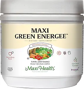 Maxi Health Green Energie - Super Whole Food Blend - Berry Flavor - 7.8 Ounces Powder - Kosher
