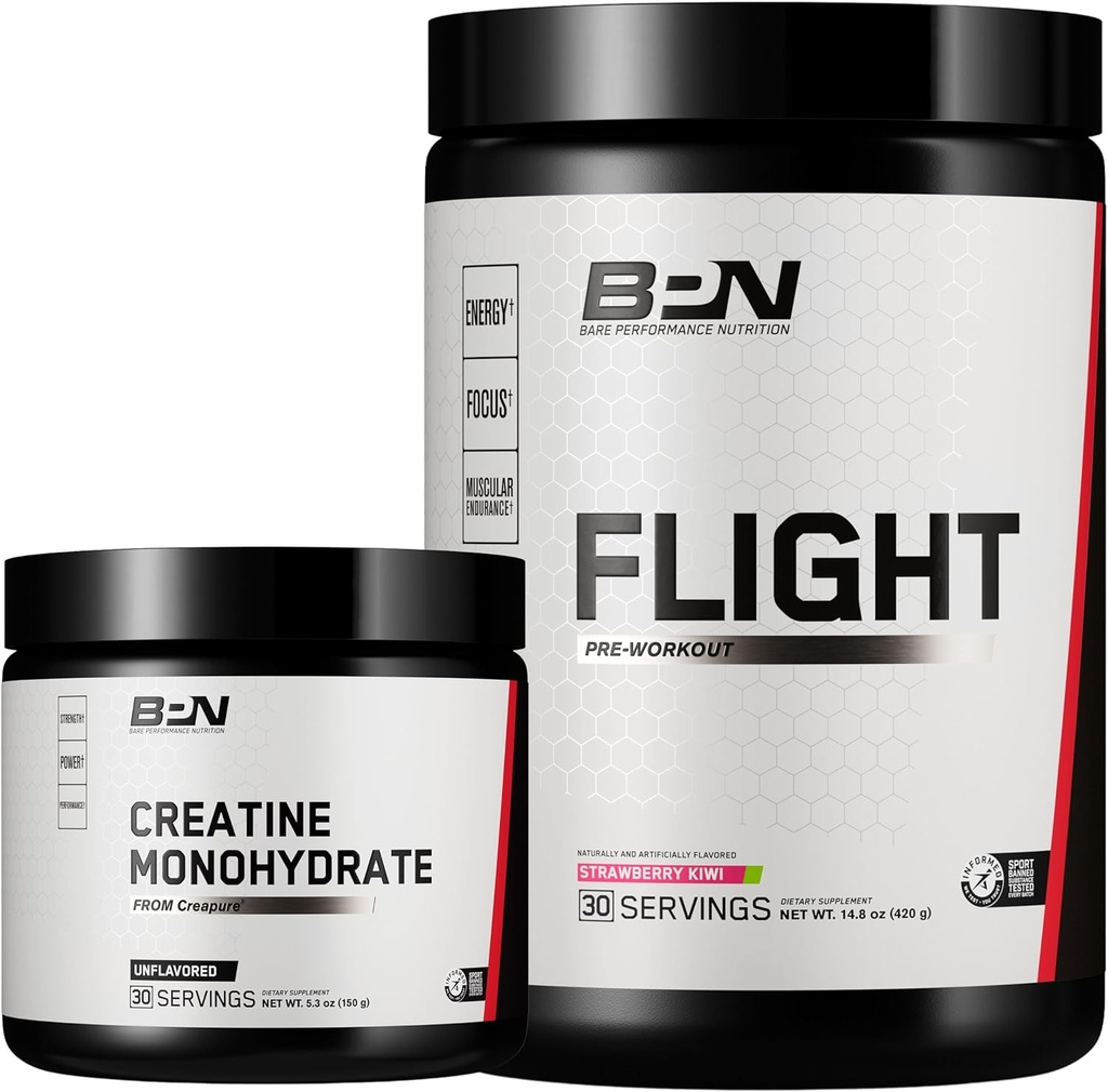 BPN Creatine Monohydrat & Flight Pre Workout (Strawberry Kiwi) Bundle